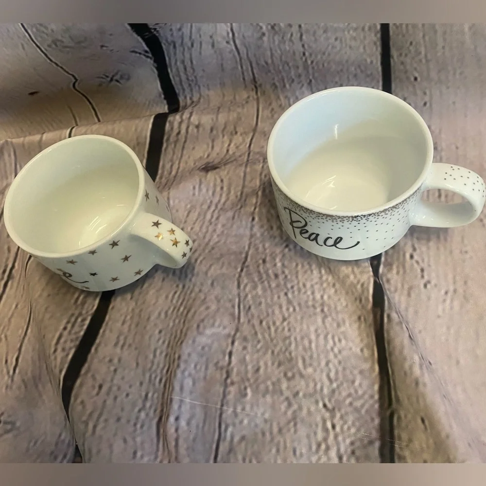 5/$20 Pier 1 Imports‎ Holiday Sentiment Stackable Mugs Set of 2 Replacement Cups